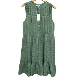 Current Air Dress Size Medium Green Sleeveless Tiered Mini Lined Cottagecore NEW